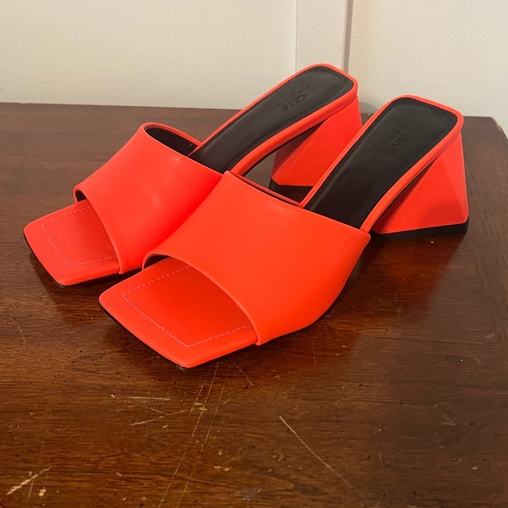 ASOS Women's Vibrant Orange Mules SIZE 5